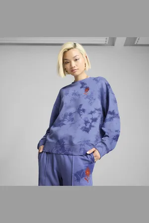 PUMA Sweat ras du cou oversize délavé à motif FLORAL PACK WARDROBE ESS Femme
