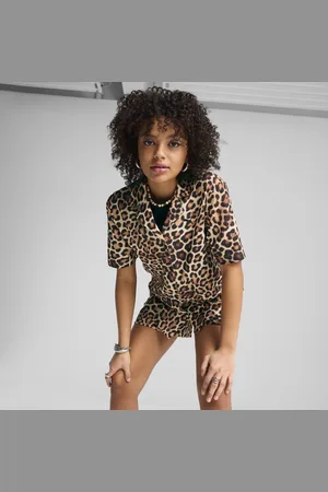 PUMA Chemise tissée décontractée à motif intégral LEO LUXE Femme