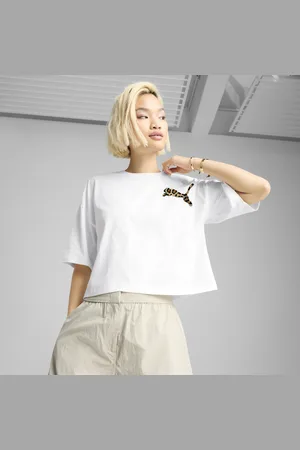 PUMA T-shirt coupe courte oversize LEO LUXE Femme