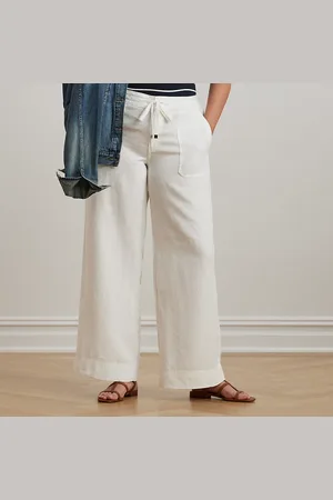 Ralph Lauren Grandes Tailles - Pantalon jambe large en lin