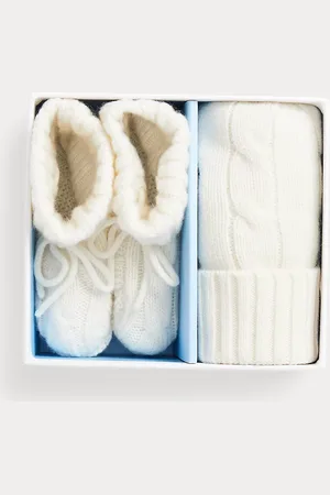 Ralph Lauren Bonnet et boots en cachemire torsadé
