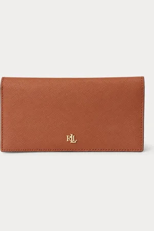 Ralph Lauren Portefeuille fin en cuir hachure croisée