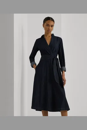 Ralph Lauren Robe mi-longue manches longues en denim