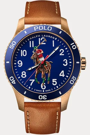 Ralph Lauren Montre Polo en bronze à cadran bleu
