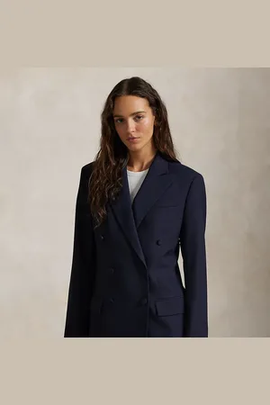 Ralph Lauren Blazer croisé en laine à revers en soie