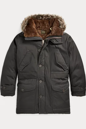 Ralph Lauren Parka en toile cirée et fausse fourrure