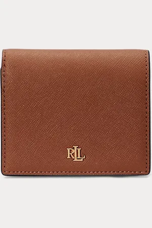 Ralph Lauren Portefeuille compact en cuir hachuré