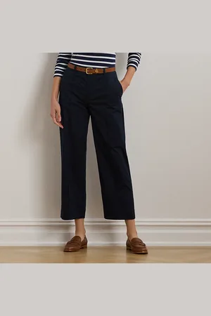 Ralph Lauren Pantalon ceinturé à jambe large en sergé