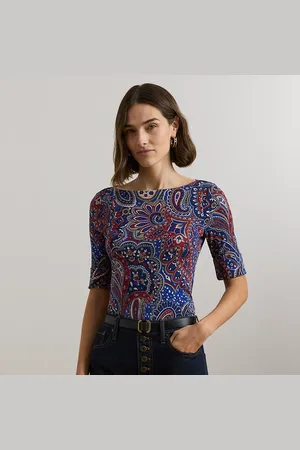 Ralph Lauren T-shirt encolure bateau motif cachemire