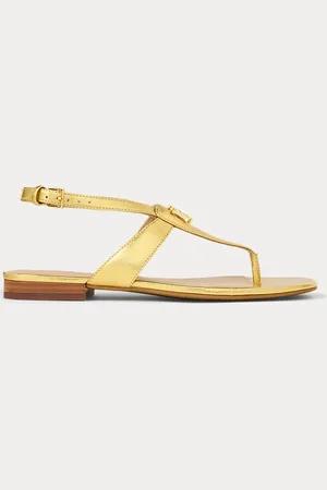 Ralph Lauren Sandales Everley en cuir nappa métallisé