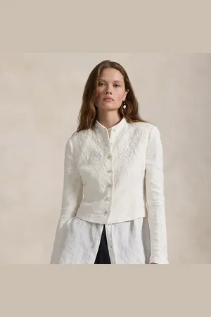 Ralph Lauren Veste à broderie fleurie en lin