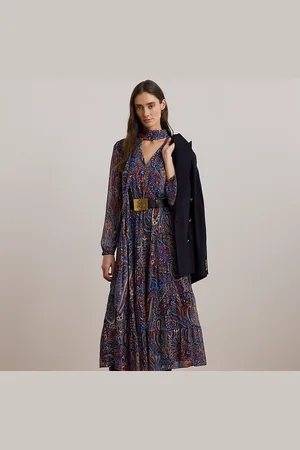 Ralph Lauren Robe nouée mousseline motif cachemire