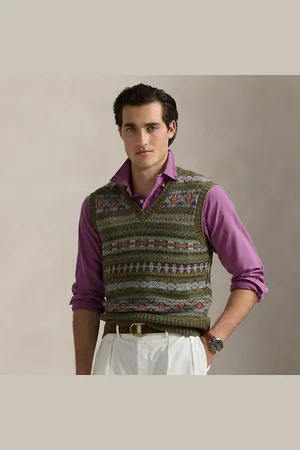 Ralph Lauren Pull débardeur Fair Isle en lin mélangé