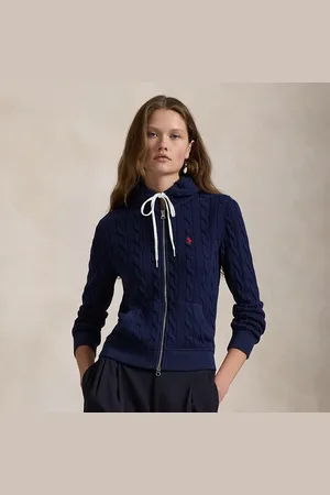 Ralph Lauren Sweat à capuche zippé torsadé en coton