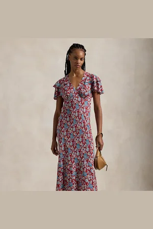 Ralph Lauren Robe en soie fleurie