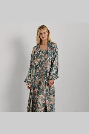 Ralph Lauren Long peignoir ceinturé fleuri en satin