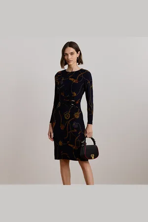 Ralph Lauren Robe à manches trois-quarts motif jersey