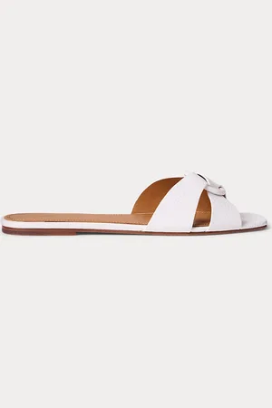 Ralph Lauren Sandales à anneau en O en cuir chagrin