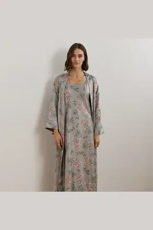 Ralph Lauren Long peignoir ceinturé fleuri en satin