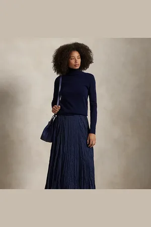 Ralph Lauren Jupe trapèze en satin froissé