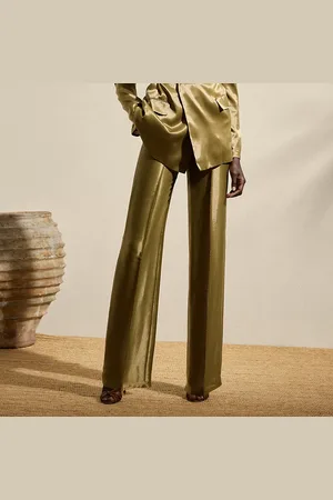 Ralph Lauren Pantalon Dean en satin métallisé