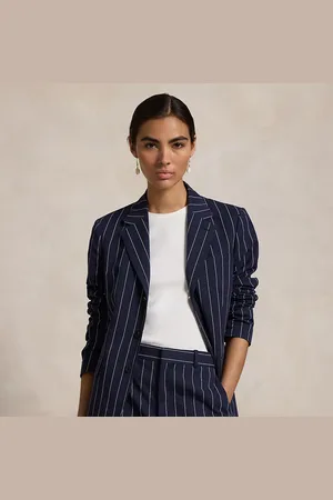 Ralph Lauren Blazer en coton et lin milleraies