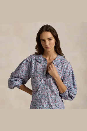 Ralph Lauren Pyjama fleuri à manches longues en coton