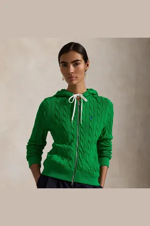Ralph Lauren Sweat à capuche zippé torsadé en coton