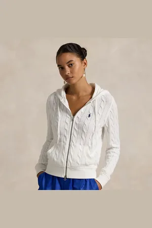 Ralph Lauren Sweat à capuche zippé torsadé en coton