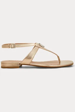 Ralph Lauren Sandales Everley en cuir nappa métallisé