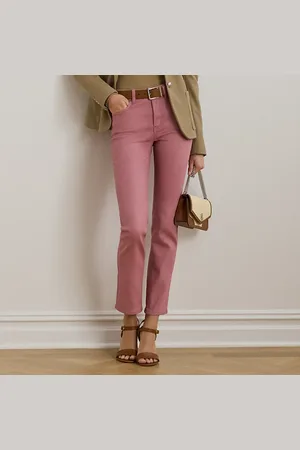 Ralph Lauren Jean droit 7/8 taille haute enduit