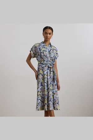 Ralph Lauren Petite - Robe fleurie ceinturée en crêpe