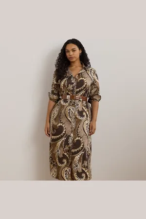 Ralph Lauren Grandes Tailles - Robe-chemise à motif cachemire en sergé