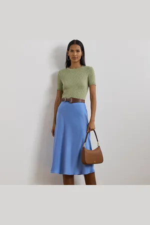 Ralph Lauren Petite - Jupe mi-longue en charmeuse de satin