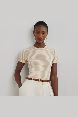 Ralph Lauren T-shirt à col rond en coton stretch rayé