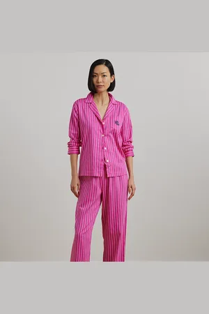 Ralph Lauren Pyjama rayé satinette de coton mélangé