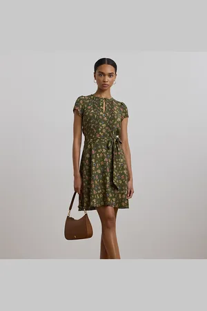 Ralph Lauren Robe fleurie ceinturée en georgette
