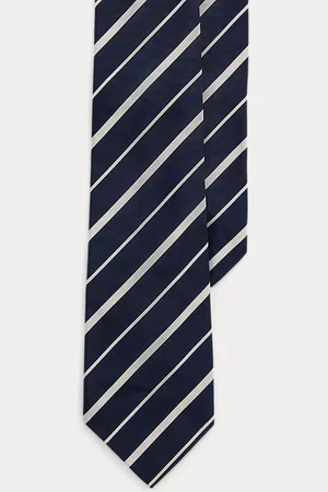 Ralph Lauren Cravate Mogador rayée soie et coton