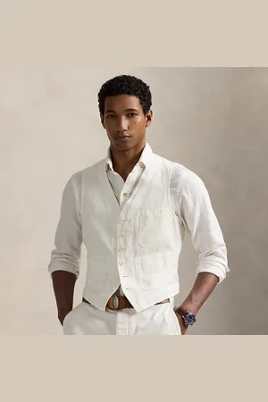Ralph Lauren Gilet en sergé de coton flammé et lin