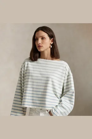 Ralph Lauren T-shirt marin rayé à encolure bateau