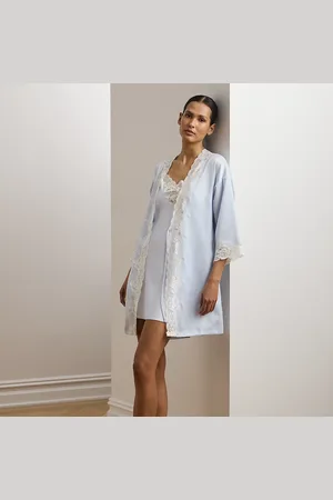 Ralph Lauren Peignoir en satin à dentelle