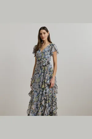 Ralph Lauren Robe fleurie volantée en georgette