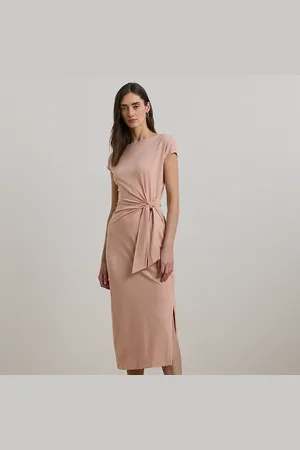 Ralph Lauren Robe mi-longue encolure bateau en jersey