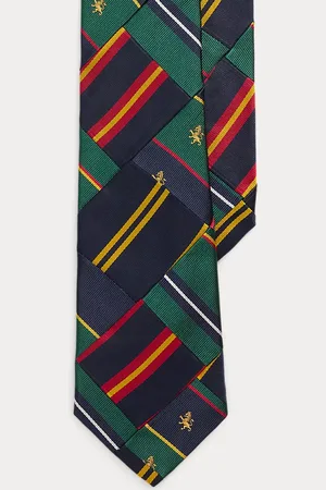 Ralph Lauren Cravate patchwork en reps de soie