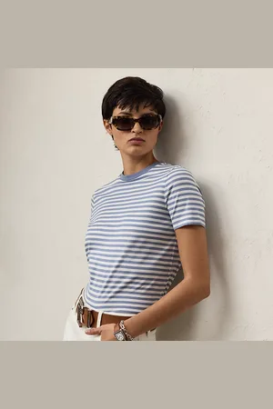 Ralph Lauren T-shirt Hallie en jersey de coton rayé