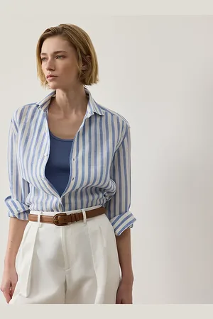 Ralph Lauren Chemise Capri Relaxed Fit en lin rayé
