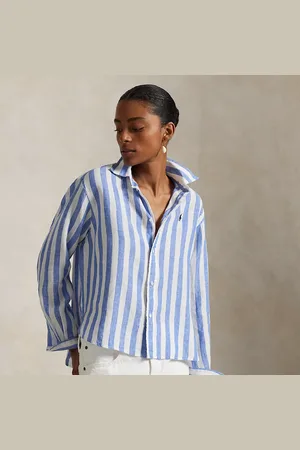 Ralph Lauren Chemise large et courte en lin vichy