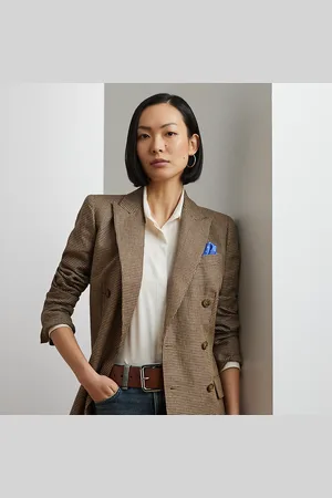 Ralph Lauren Blazer croisé pied-de-poule en sergé