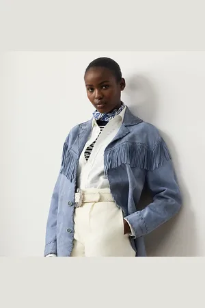 Ralph Lauren Veste frangée Rennie en agneau velours
