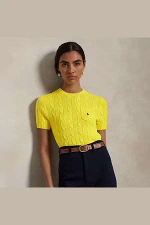 Ralph Lauren Pull torsadé à manches courtes en coton